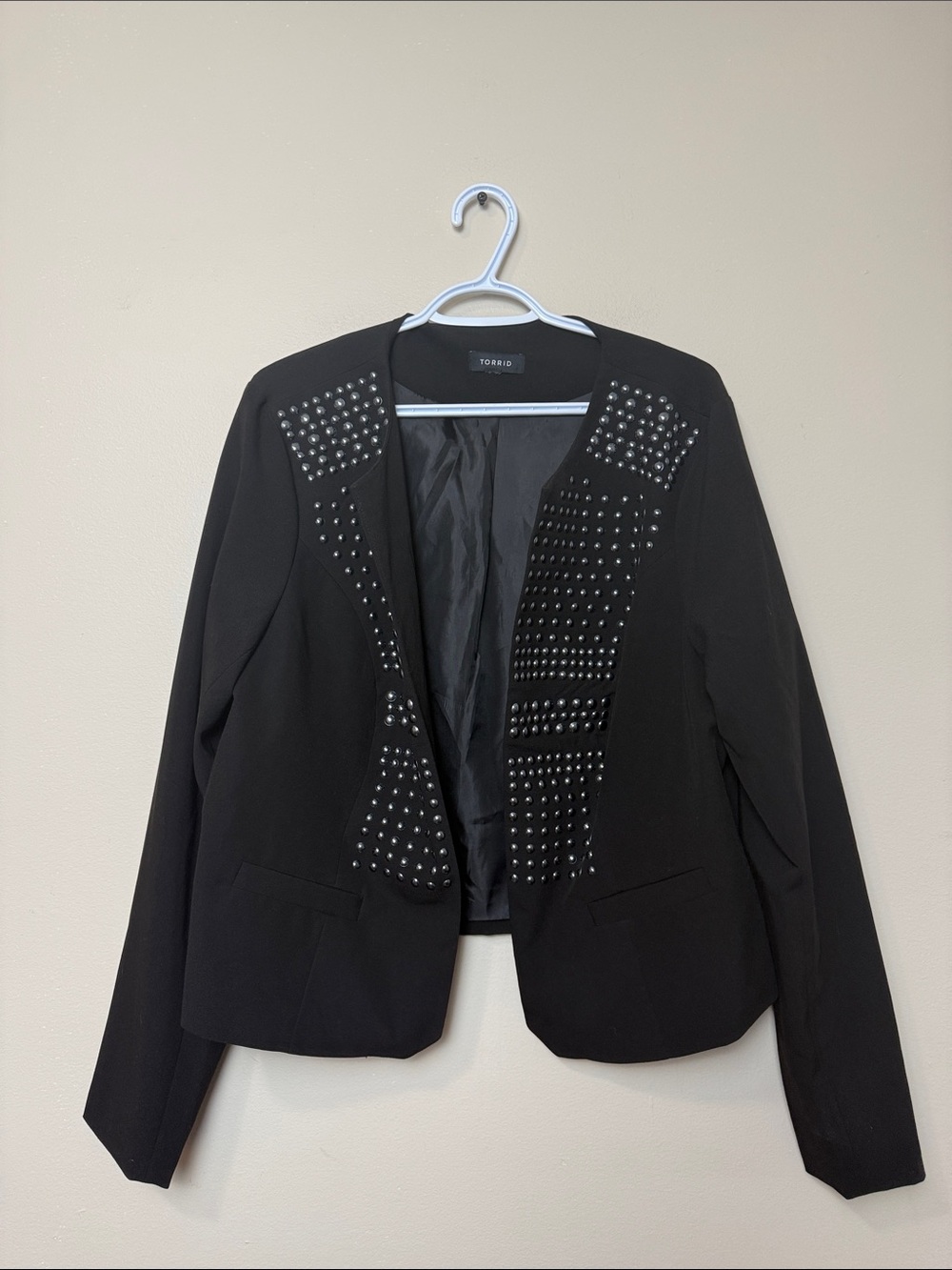 torrid Black Studded Open Blazer Jacket size 2